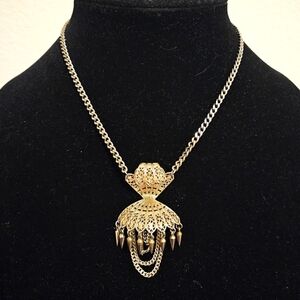 Vintage chandelier filigree beaded necklace